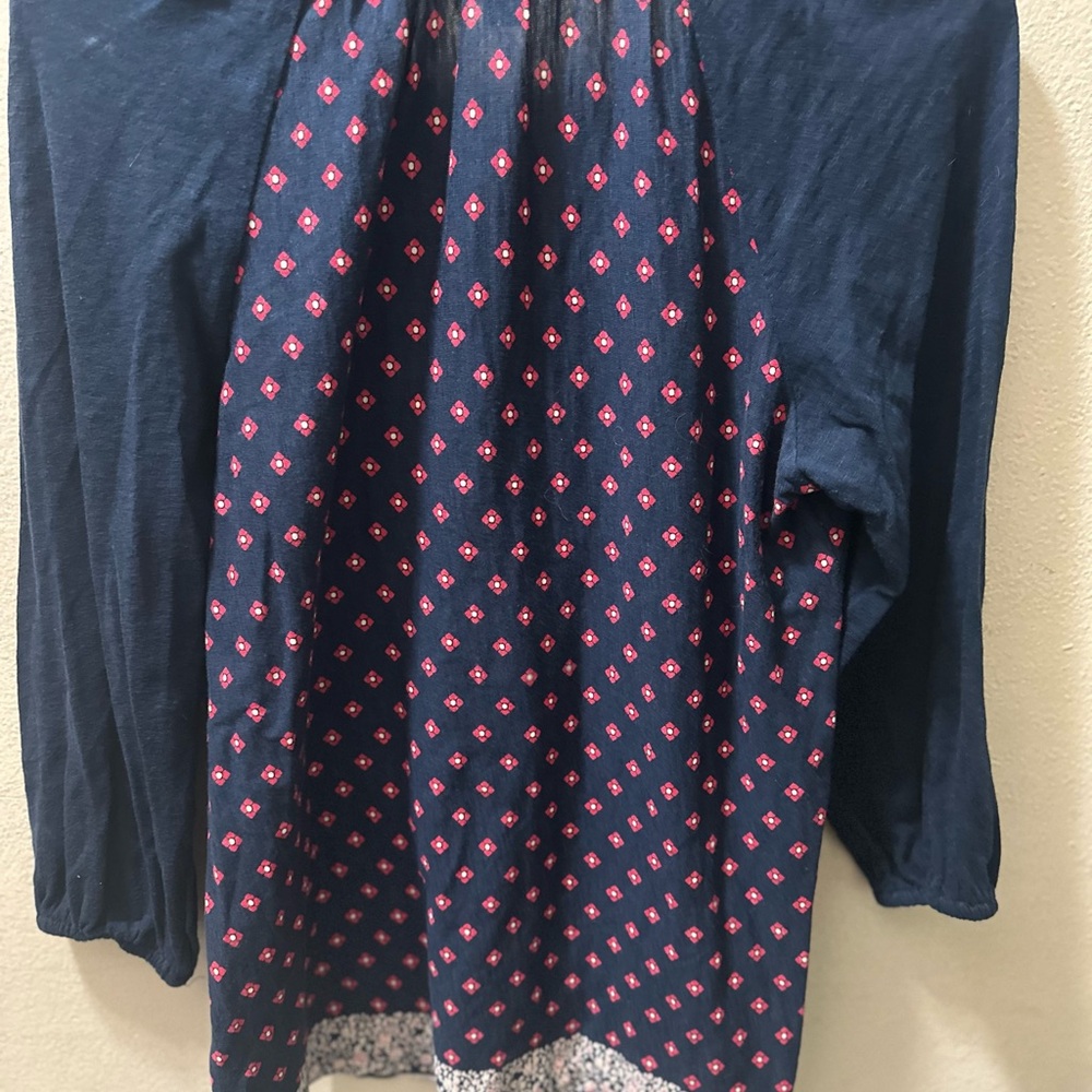 Vintage America Dark Blue Embroidered Blouse - Picture 4 of 4